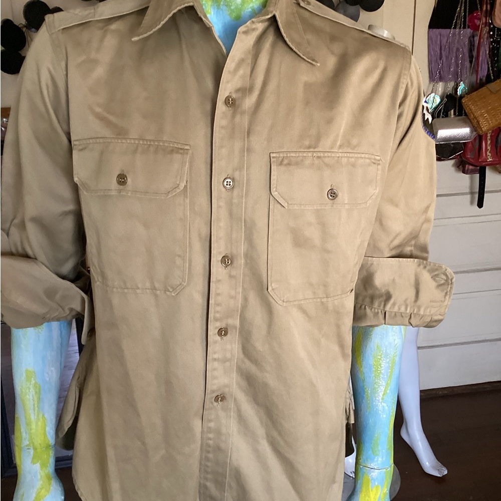 Up cycled khaki & flower - Picture 2 of 4